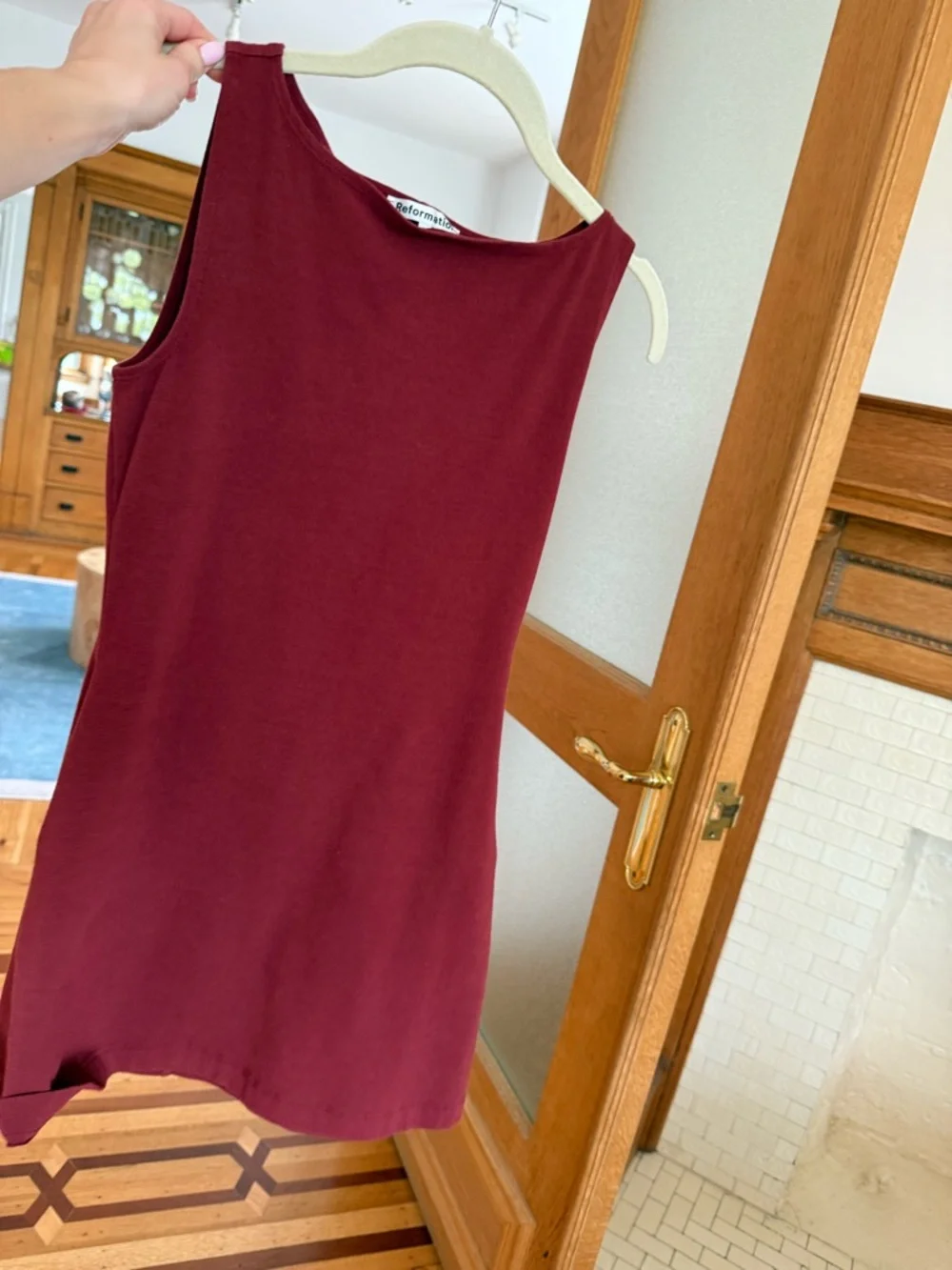 Reformation Sleeveless Burgundy Mini Dress - Picture 6 of 6